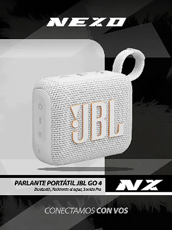 Parlante JBL Go 4 en una placa de NEXO